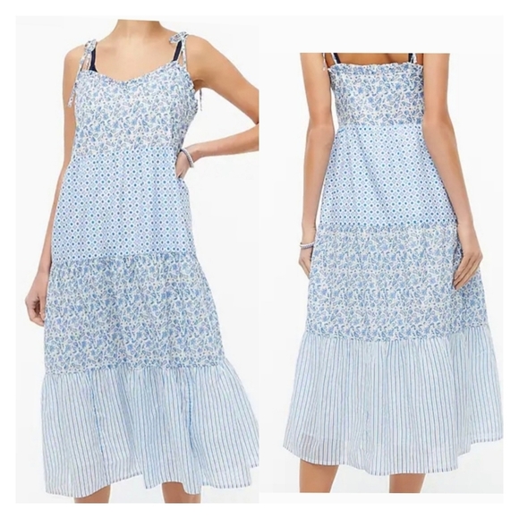J. Crew Factory Ruffle Tiered Maxi Cover-Up Dress in Camper Paisley Print Mix XL - Picture 1 of 11